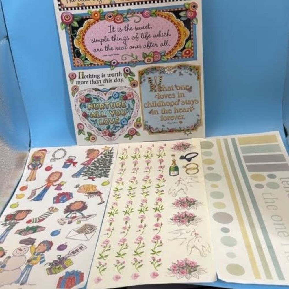 Vintage Scrapbook Stickers 4 sheets